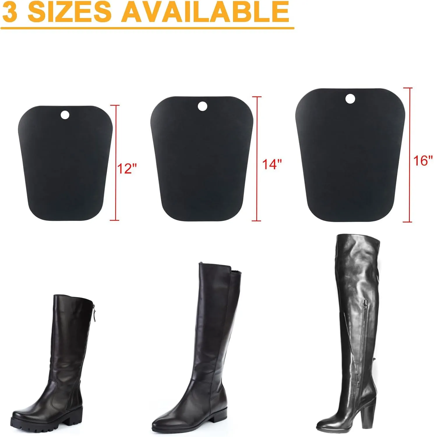10 Pairs (20 Sheets) Boot Shaper Form Inserts Boots Tall Support for Women and Men Black