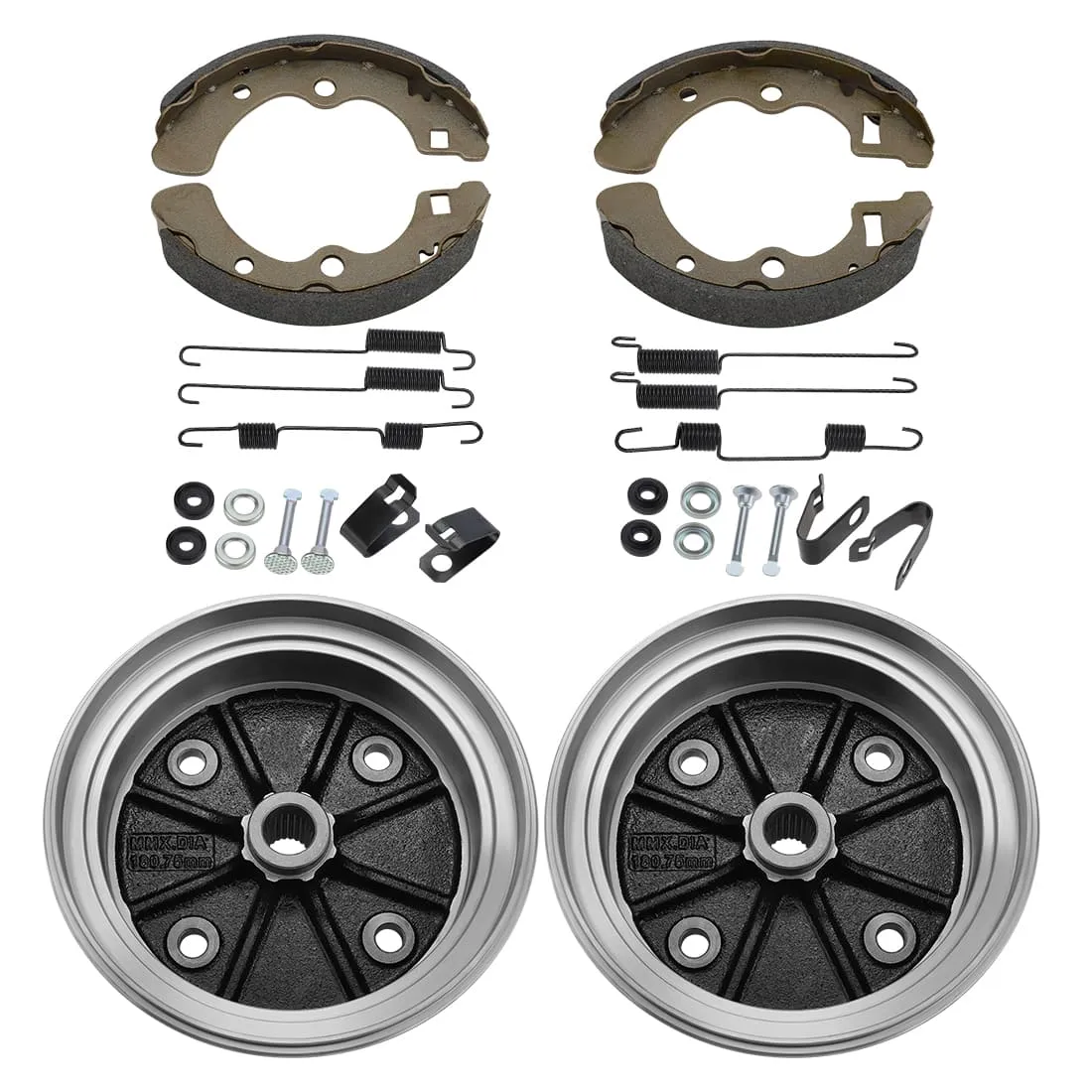 2Set Rear Wheel Brake Drum Hub & Shoes for Kawasaki Mule KAF620 KAF950 2001-Up 41048-1132 41048-1133