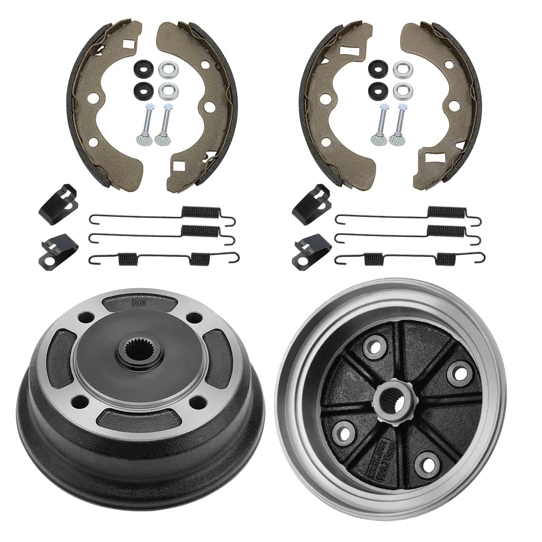 2Set Rear Wheel Brake Drum Hub & Shoes for Kawasaki Mule KAF620 KAF950 2001-Up 41048-1132 41048-1133