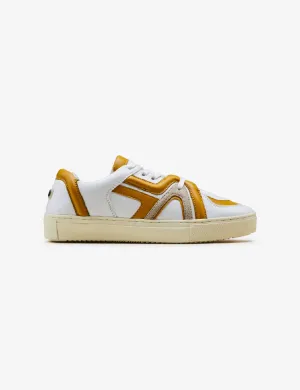 402 white mustard tubing low-top sneaker