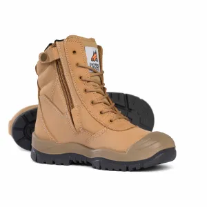 451050-High Leg ZipSider Boot w/ Scuff Cap-WHEAT