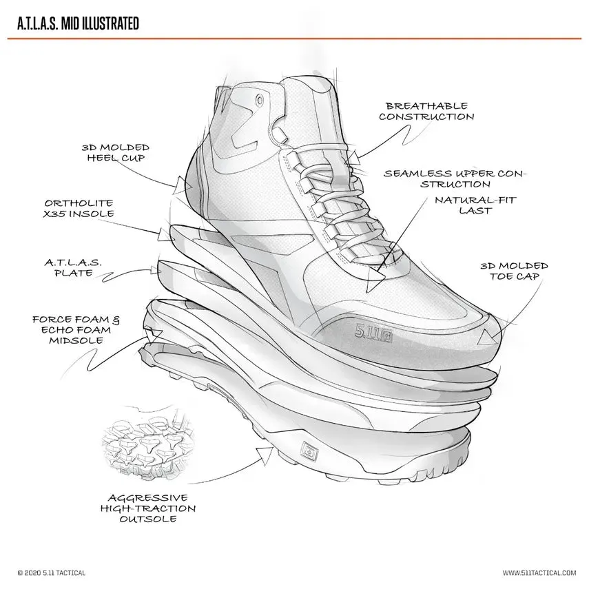 5.11 TACTICAL® A/T MID BOOT BLACK