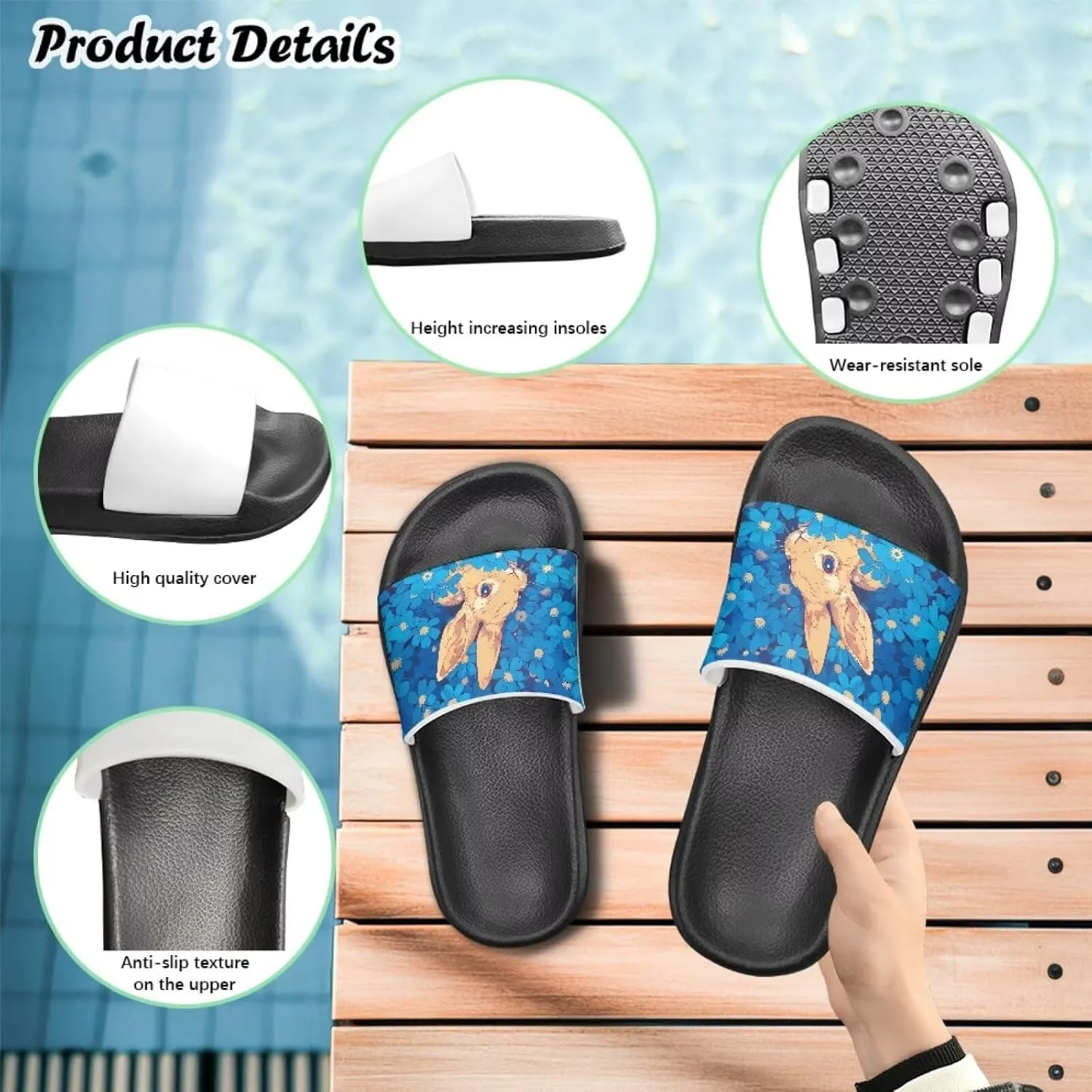 Animal Print Summer Slippers Boys Girls Beach Pool Slides Sandals Kids Water Shoes EVA Anti Slip Shower Bathroom Slipper Comfort Footbed House Sandal