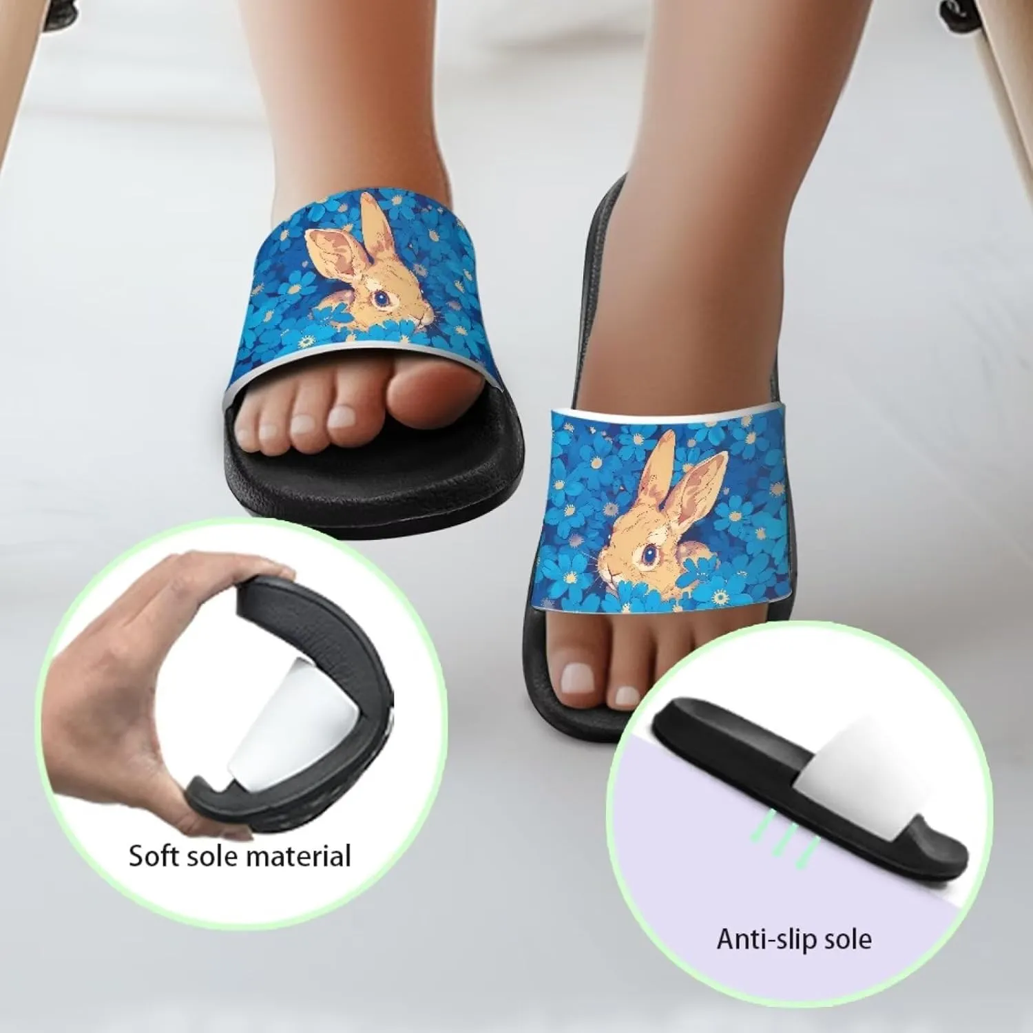 Animal Print Summer Slippers Boys Girls Beach Pool Slides Sandals Kids Water Shoes EVA Anti Slip Shower Bathroom Slipper Comfort Footbed House Sandal