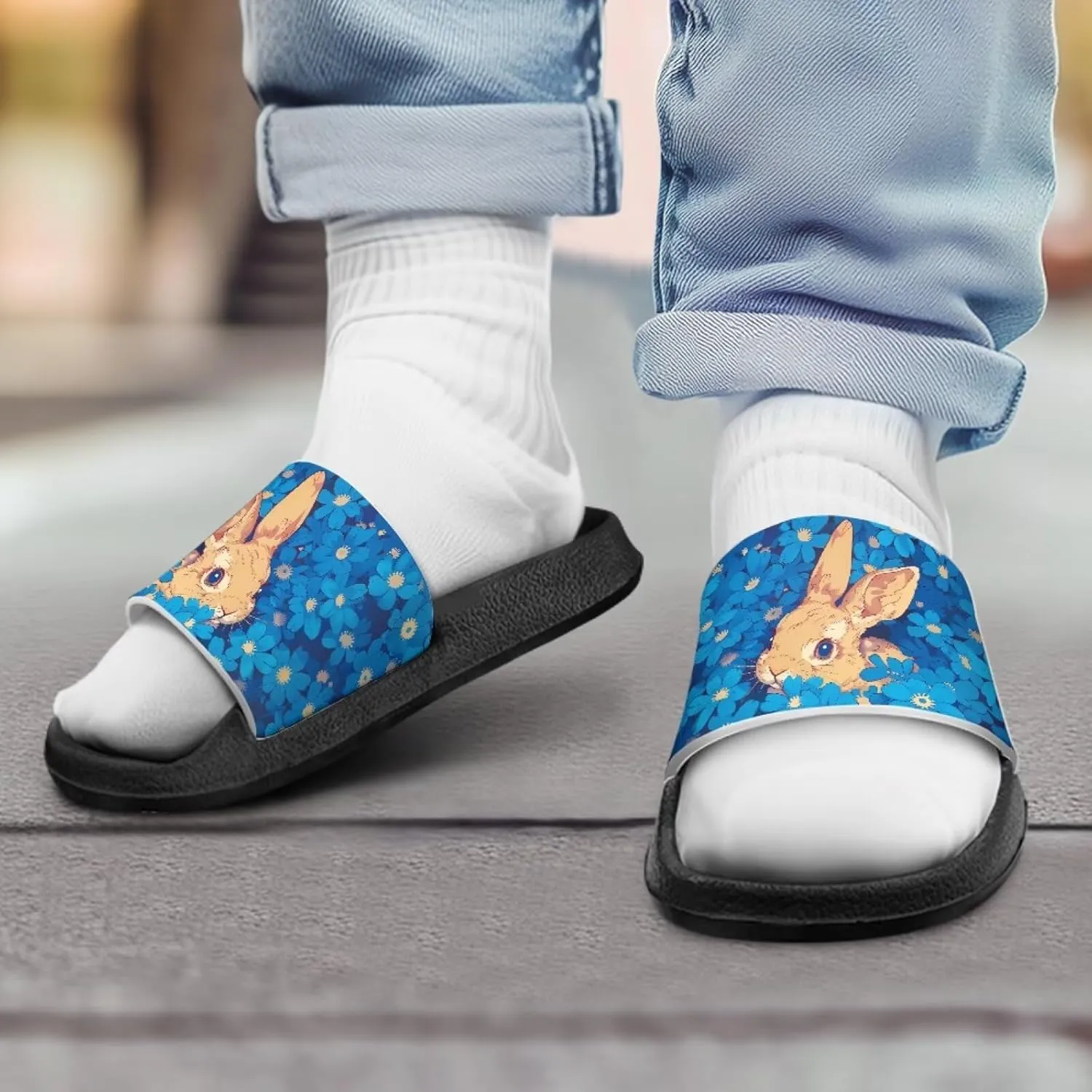 Animal Print Summer Slippers Boys Girls Beach Pool Slides Sandals Kids Water Shoes EVA Anti Slip Shower Bathroom Slipper Comfort Footbed House Sandal