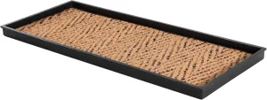 Anji Mountain AMB0BT3F-003 Black Rubber Boot/Shoe Tray with Coir, Fits 3 Pair (34.5" Wide), Tan & Black Insert