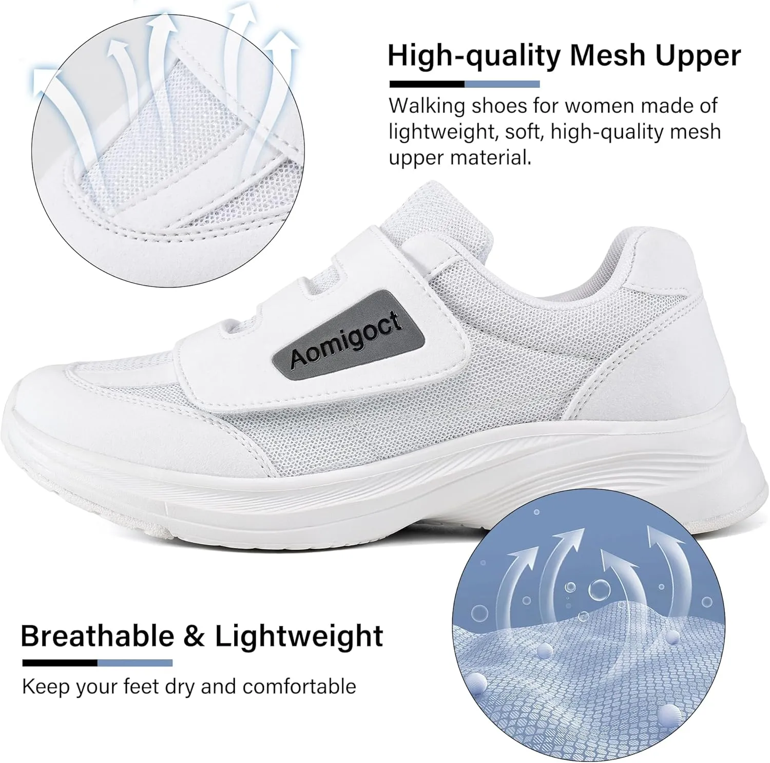 Aomigoct Women Walking Sneakers Shoes: Slip On Casual Running Tennis Shoes Women Comfortable Atheletic Fashion Sneaker