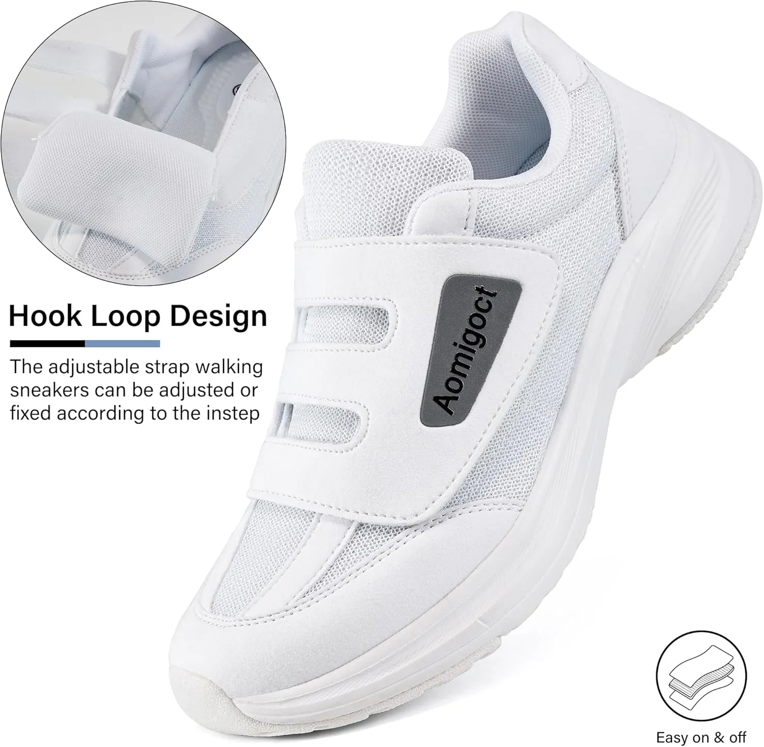 Aomigoct Women Walking Sneakers Shoes: Slip On Casual Running Tennis Shoes Women Comfortable Atheletic Fashion Sneaker