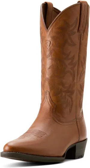Ariat Men's Heritage R Toe Western Boot, Cognac, 13
