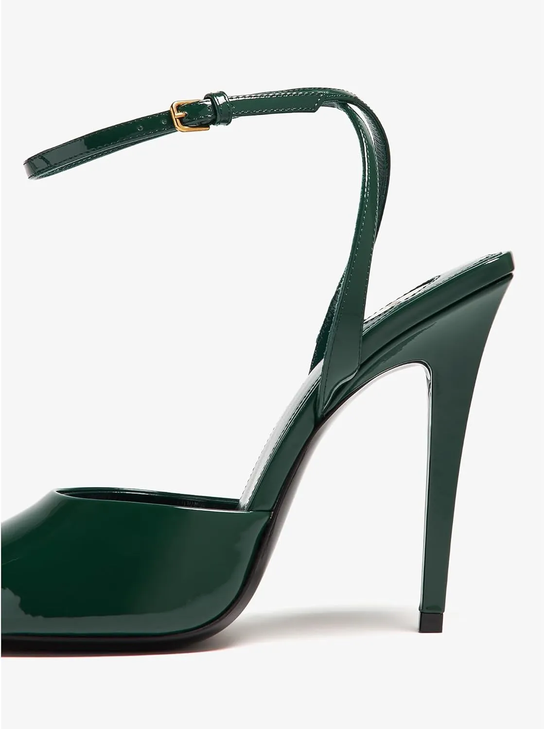 Arqa Womens Stilleto Sandals Covered Square Open Toe Pumps Adjustable Ankle Strap Office Party Dressy Shoes Summer Sexy Elegant 4.1 IN Heels