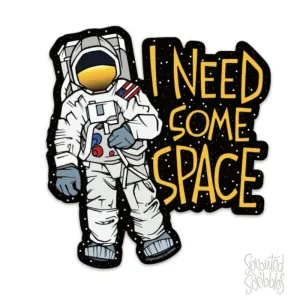 Astronaut Outer Space Sticker - Social Distancing Funny