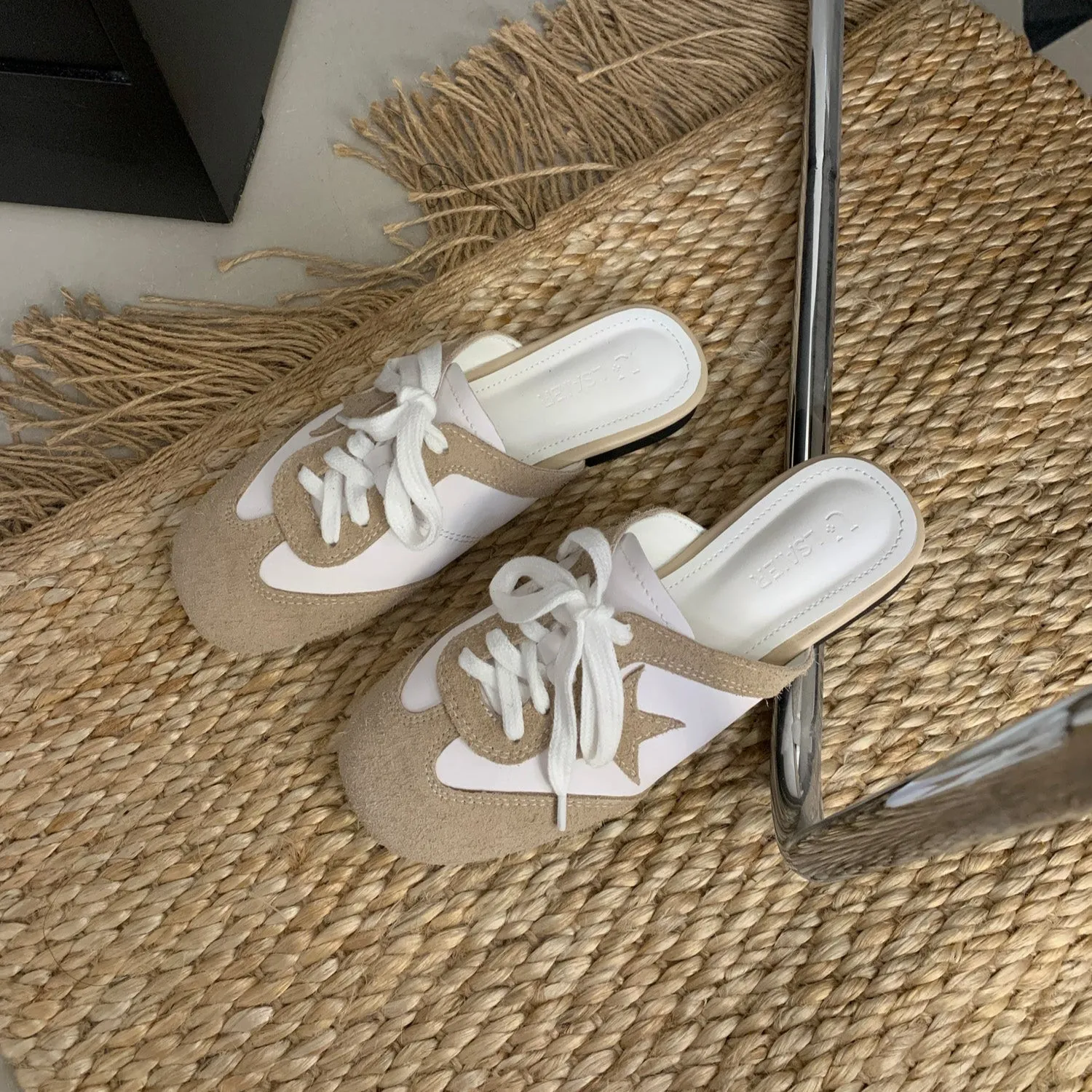 Authentic Suede Leather Swift Sneakers Mule