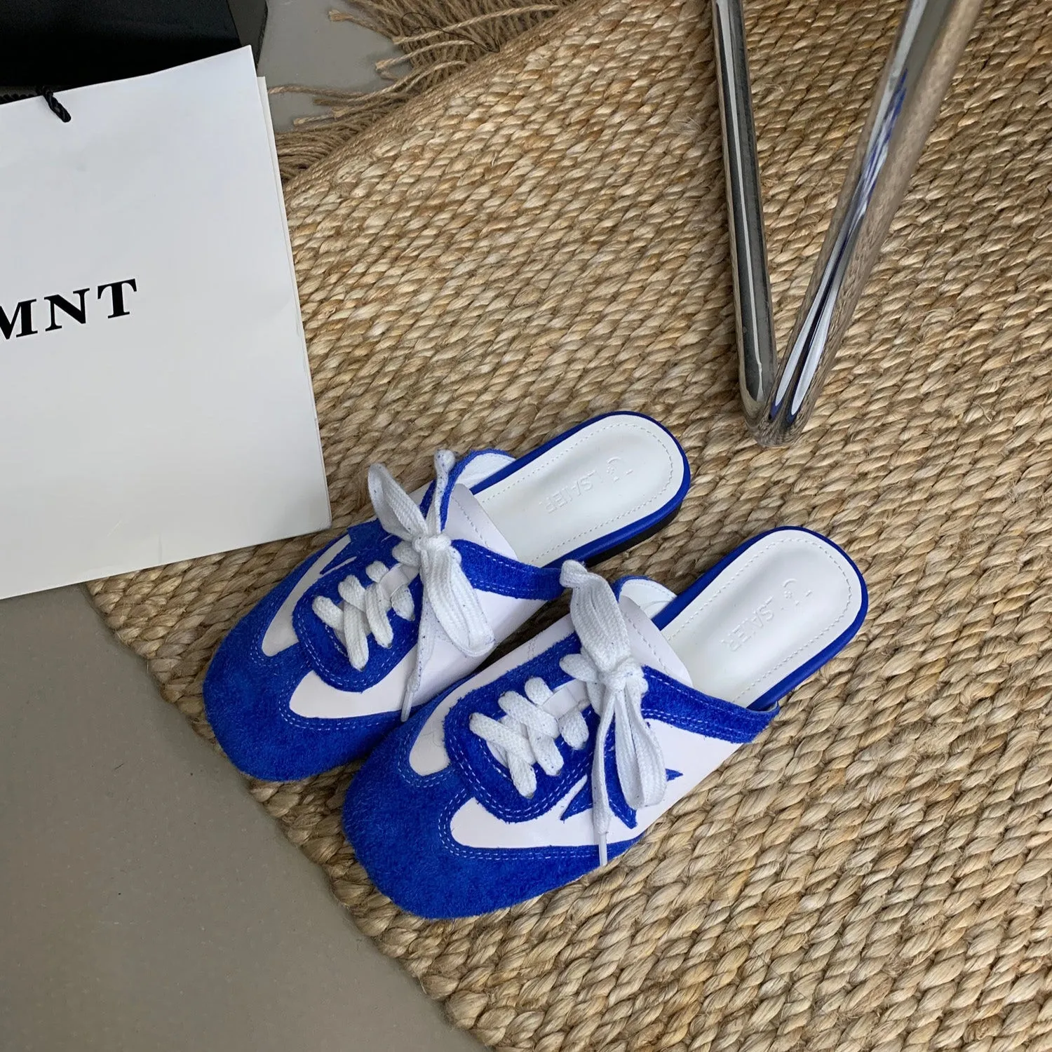 Authentic Suede Leather Swift Sneakers Mule