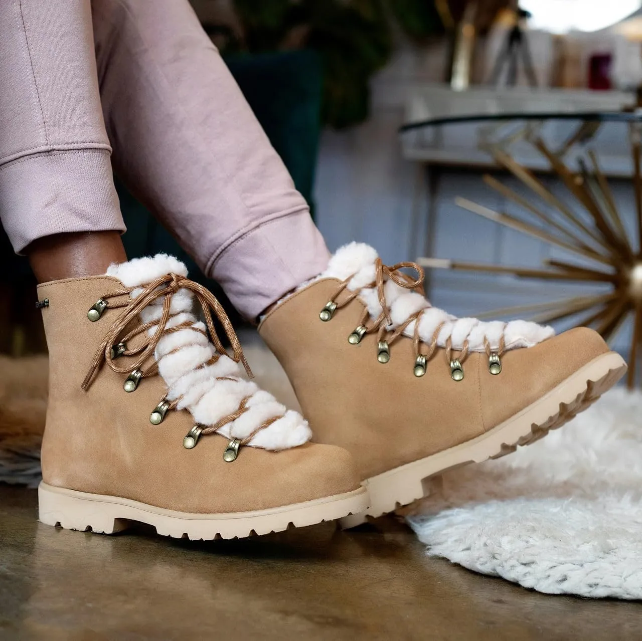 BEARPAW Women's Alisa Classic Suede Boot | Lightweight Lace-Up Boot