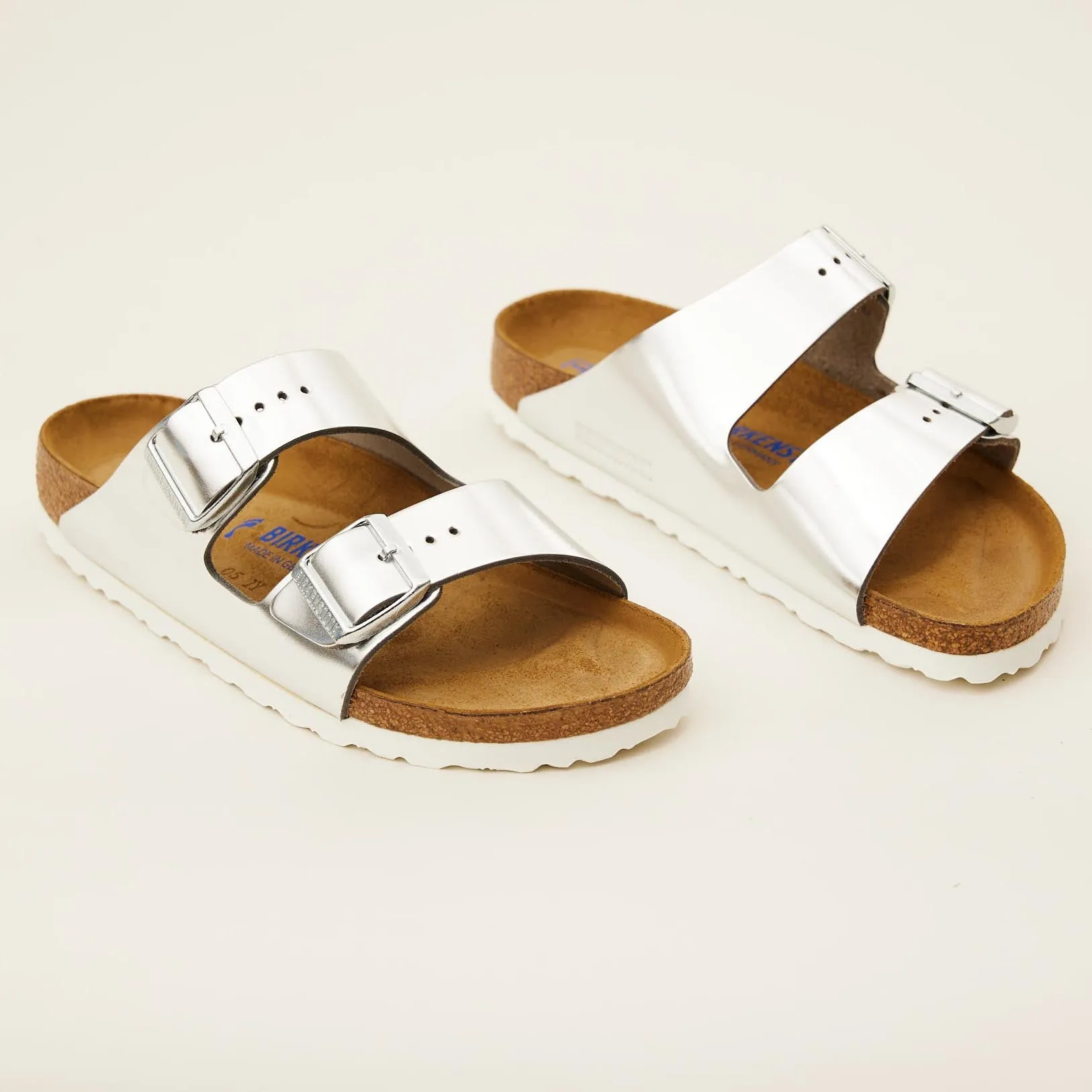 Birkenstock Arizona Metallic Silver Sandals