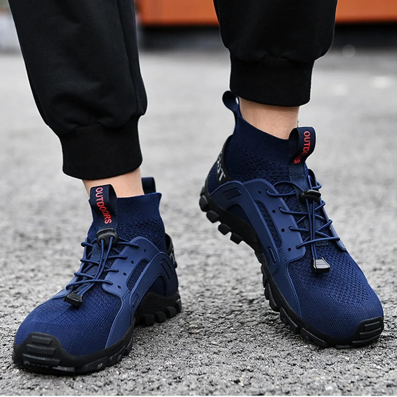 BlackeEight Men's Outdoor Hiking Wading Shoes,Comfy Breathe Quick Drying Mesh Orthotic Non-Slip Softsole Trail Sock Water Sneakers