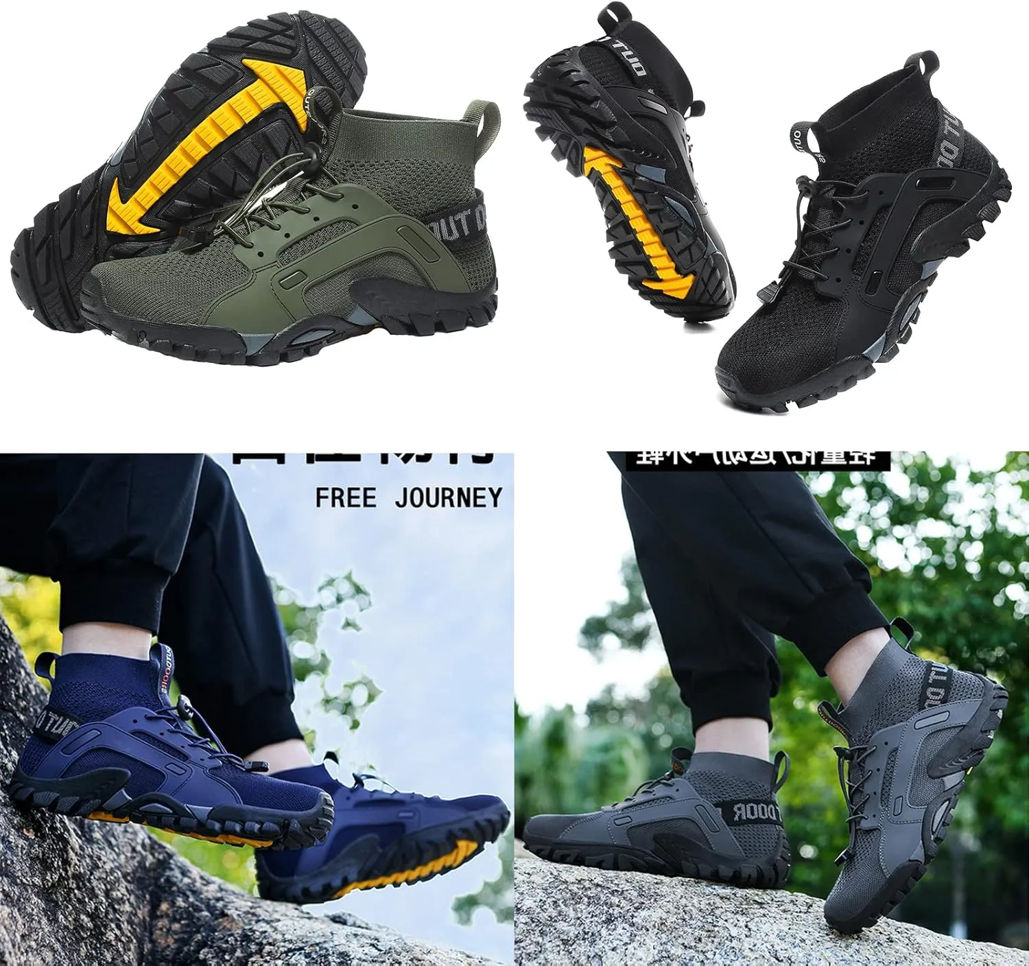 BlackeEight Men's Outdoor Hiking Wading Shoes,Comfy Breathe Quick Drying Mesh Orthotic Non-Slip Softsole Trail Sock Water Sneakers