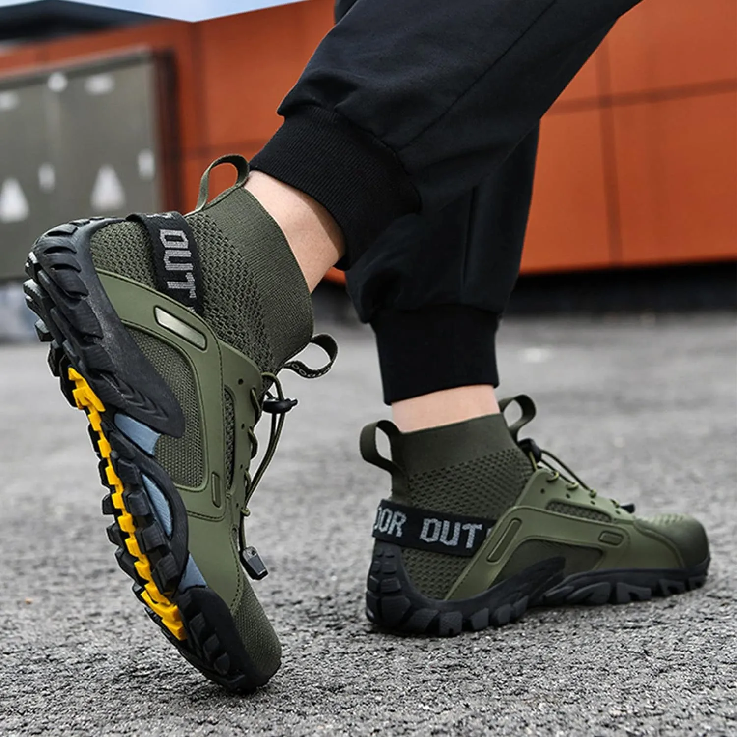 BlackeEight Men's Outdoor Hiking Wading Shoes,Comfy Breathe Quick Drying Mesh Orthotic Non-Slip Softsole Trail Sock Water Sneakers