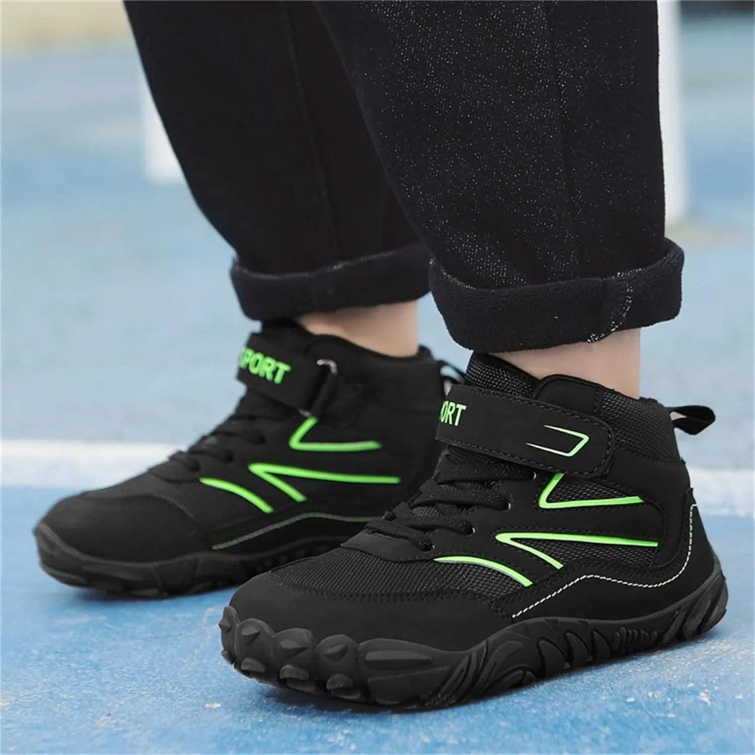 Boys Hiking Boots Outdoor High Top Boys Girls Outdoor Walking Climbing Sneaker Comfortable Adventure Trekking Shoes