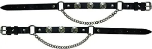 Buffalo Nickel Leather Motorcycle Boot Chains
