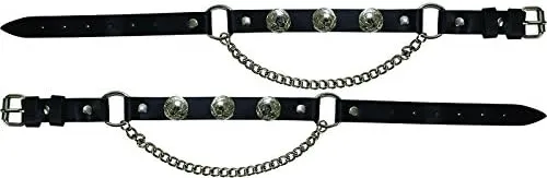 Buffalo Nickel Leather Motorcycle Boot Chains