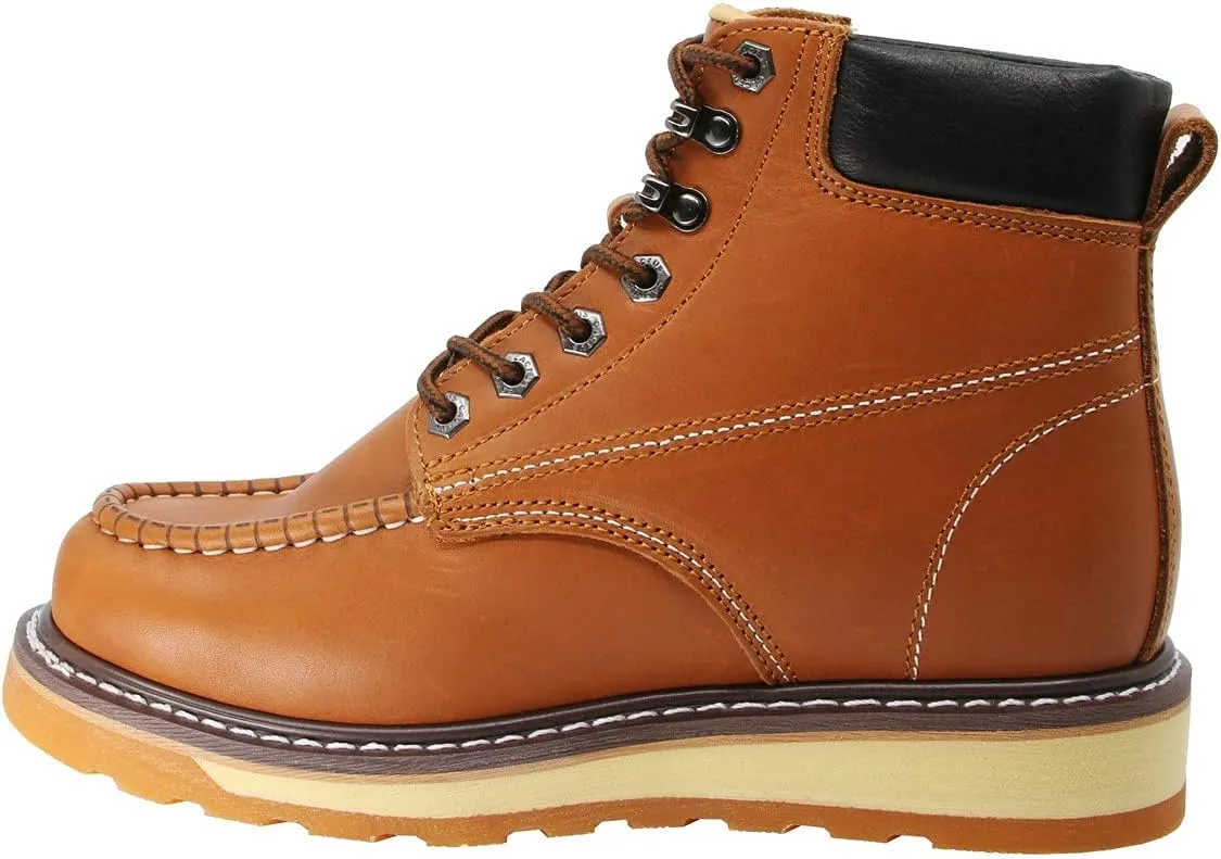 Cactus Men’s 6” Heavy Duty, Soft Toe, Genuine Goodyear Welt, Premium Full Grain Leather, Comfortable, Durable, Oil Resistant, Roofing, Industrial, Construction, Work Boots