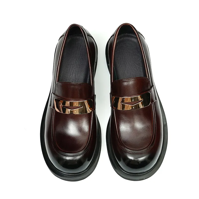 Calfskin Horsebit Loafers Shoes Large Toe