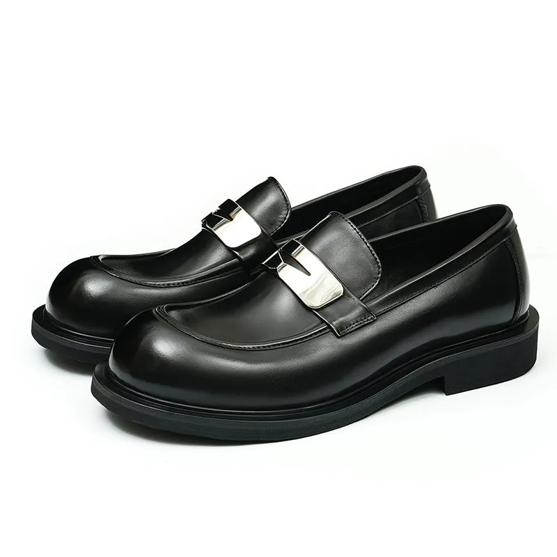 Calfskin Horsebit Loafers Shoes Large Toe