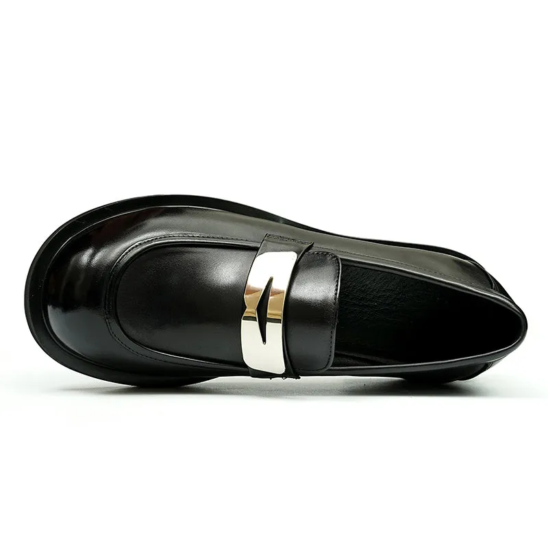 Calfskin Horsebit Loafers Shoes Large Toe