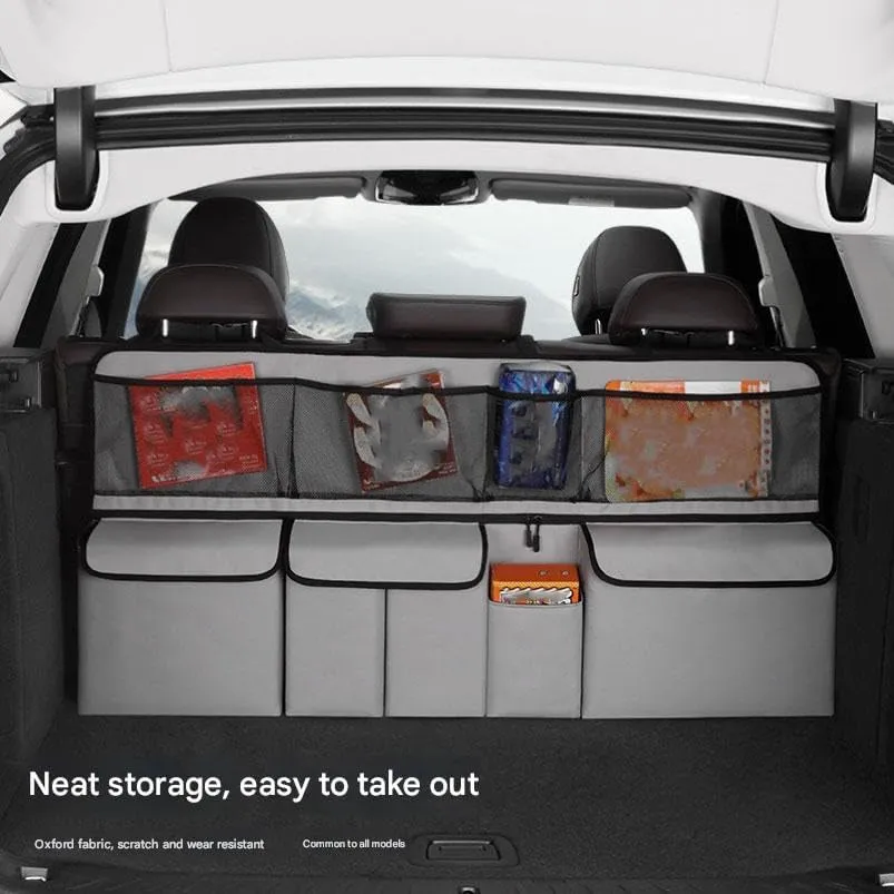 Car Boot Organiser for Dodge Ram Durango Journey Challenger Charger,Waterproof Kick Mats Seat Back Storage Bag Travel Durable Foldable Multi Pocket Journey Tidy Storage,Black