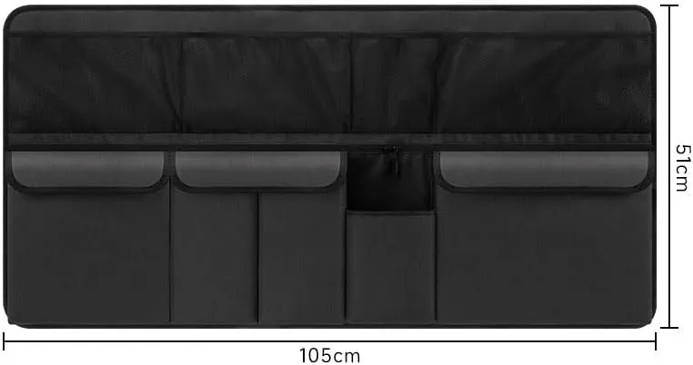 Car Boot Organiser for Dodge Ram Durango Journey Challenger Charger,Waterproof Kick Mats Seat Back Storage Bag Travel Durable Foldable Multi Pocket Journey Tidy Storage,Black