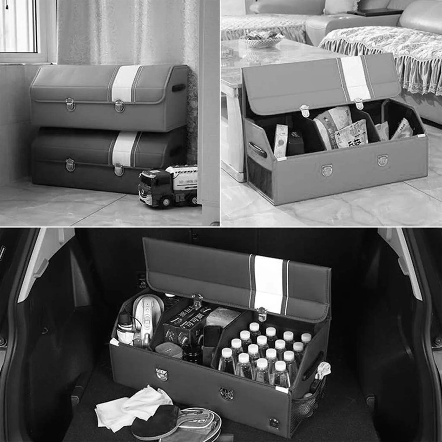 Car Boot Organiser for Ligier Be Two/OptiMax/X-Pro/X-Too, Foldable Storage Box Waterproof Car Boot Tidy Storage Box Durable Car Boot Storage Organiser,B-S