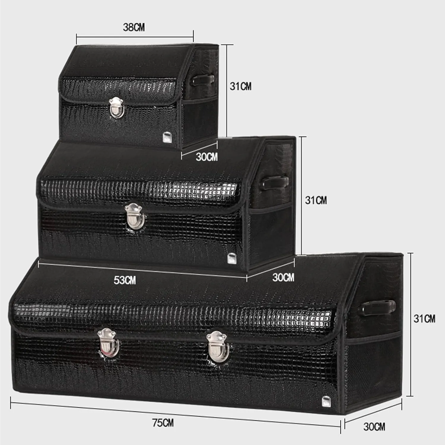 Car Boot Organiser for Rolls-Royce Silver Seraph/Silver Shadow, Large Capacity Car Boot Storage Bag Car Trunk Boot Storage Organiser Collapsible with Lid,B-M