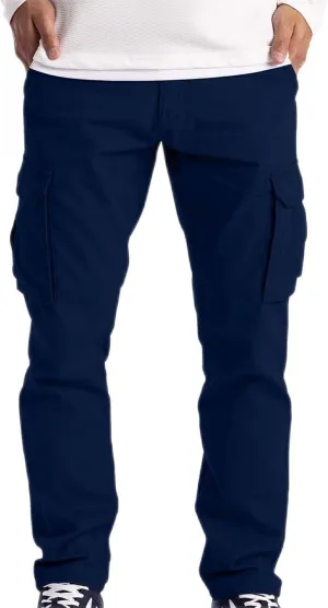 Cargo Pants for Men Casual Big and Tall Athletic Joggers Pants Solid Loose Baggy Sweatpants with Multi Pockets