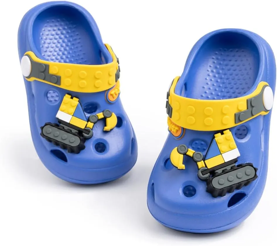 Casazoe Toddler Kids Boys Girls EVA Garden Clogs Summer Outdoor Slip On Water Sandals Children Lightweight Non-Slip Cartoon Closed Toe Slides House Slipper Beach Pool Play Shoes (Toddler/Little Kid)