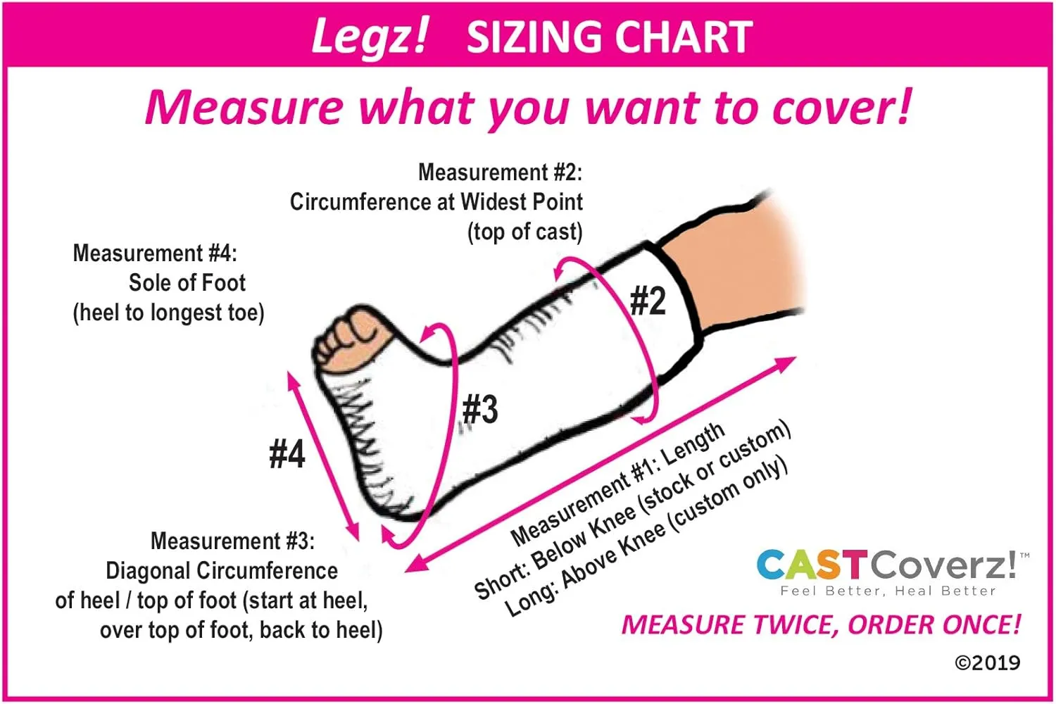 CastCoverz! Weatherproof Leg Cast Cover - Color: Black - Size: Medium - Below The Knee - Weather, Rain, Snow Cast Cover for Outdoor Use Only - Made in USA