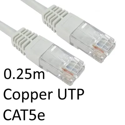 CAT5e 0.25m RJ45 Network Cable White - Durable, Moulded Boot, UTP