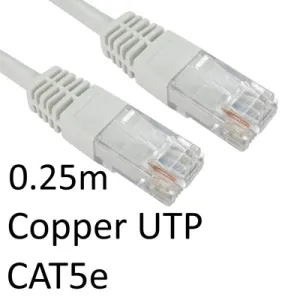 CAT5e 0.25m RJ45 Network Cable White - Durable, Moulded Boot, UTP