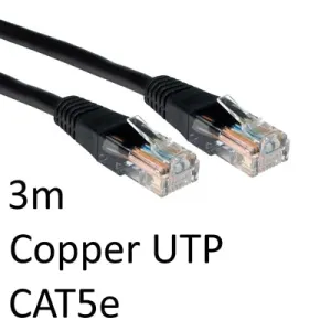 CAT5e 3m RJ45 Black Network Cable – Durable, Moulded Boot UTP