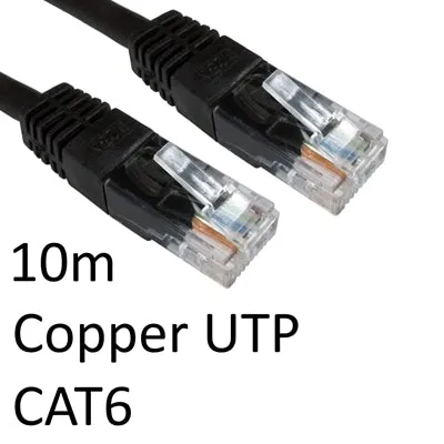 CAT6 10m RJ45 Network Cable Black - Durable, Moulded Boot, UTP