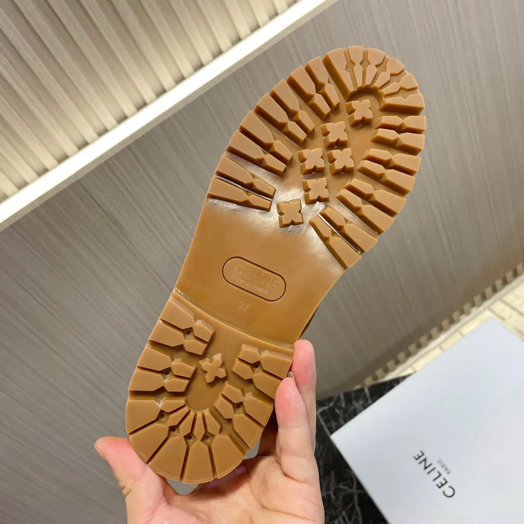 Celine MID SHEARLING BROWN SUEDE PERU Flexible customer care LACE-UP AND KURT IN BOOT Excellent