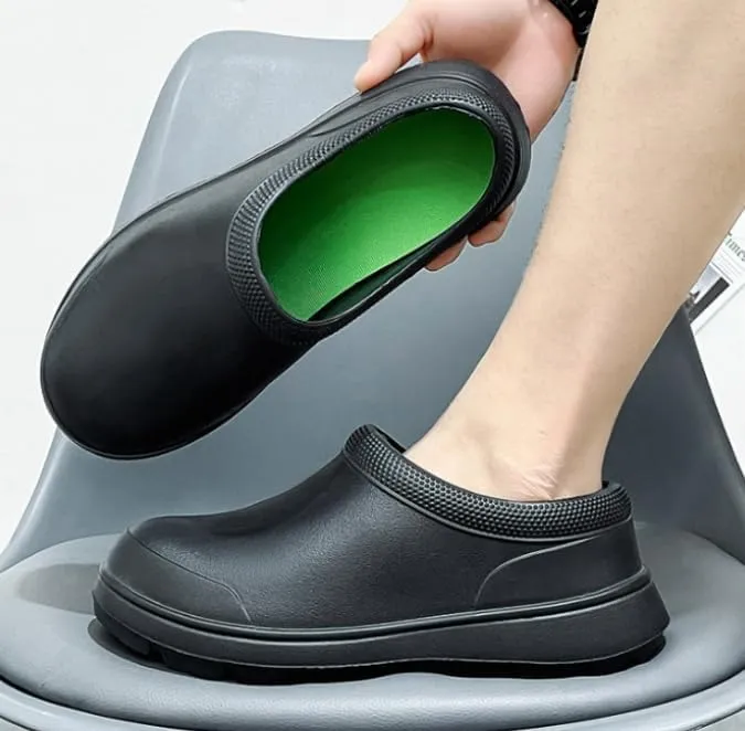 Chef Shoes for Men - Non Slip Oil Resistant Waterproof Safety Work Shoes Comfortable Nursing Nurse Shoes for Gardener Men Women Indoor and Outdoor Chef Clogs for Kitchen Office Seaside