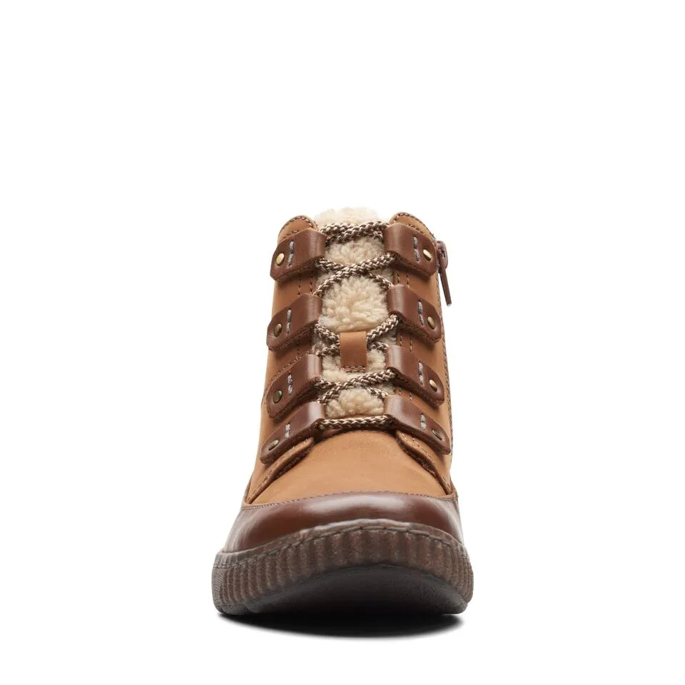 Clarks Women's Magnolia Moon Dark Tan Leather 26174977