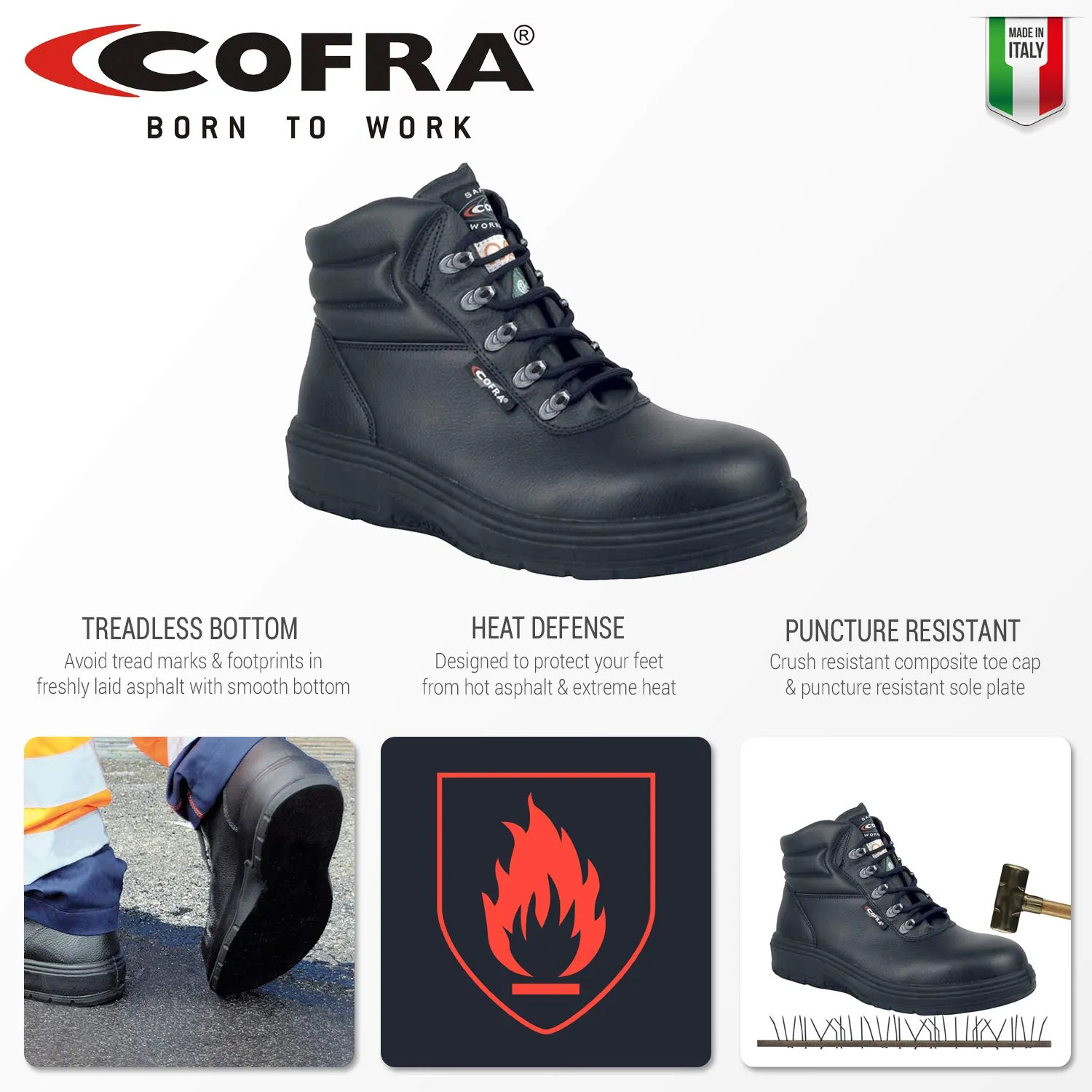 COFRA Men's Boot New Asphalt EH PR, Black, 12