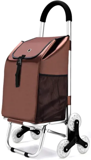 Collapsible Folding Wagon, Aluminum Alloy Lightweight Foldable Travel Groceries Shopping Trolley Case Waterproof Market Wheeled Shopping Cart Bag Large Capacity 40L