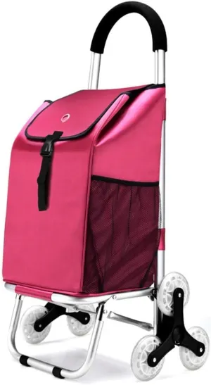Collapsible Folding Wagon, Aluminum Alloy Lightweight Foldable Travel Groceries Shopping Trolley Case Waterproof Market Wheeled Shopping Cart Bag Large Capacity 40L
