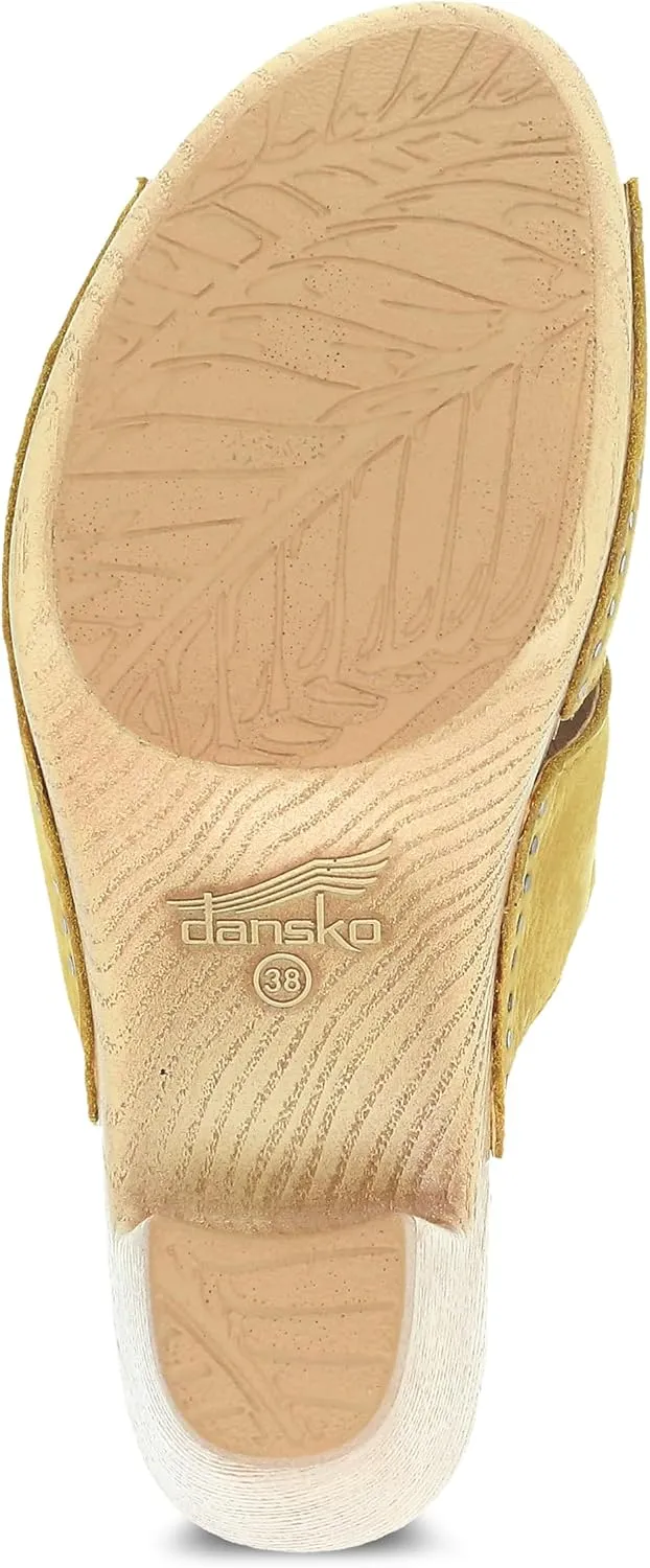 Dansko Tandi Peep Toe Sandal for Women - Soft Leather Treated with Scotchgard for Stain Resistance - Cushioned, Contoured Footbed for All-Day Comfort