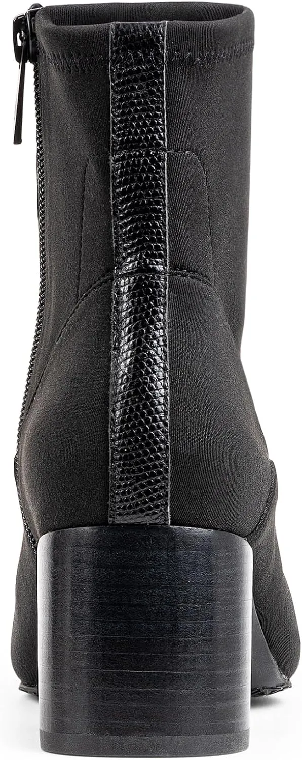 Donald Pliner Women’s GAIGE Heeled Ankle Booties - 2” Stacked Block Heel, Zip Closure Ankle Boots, Fashion Women’s Boot