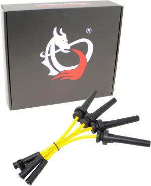 DRAGON FIRE PERFORMANCE YELLOW Street Series Low Ohm Spark Plug Wires Compatible Replacement With 2003-2009 Chrysler PT Cruiser and Dodge Neon 2.4L l4 Turbo Replaces 7587 900-1850 Oem Fit PWJ206-Y