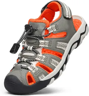 DREAM PAIRS Boys Girls Summer Outdoor Athletic Sport Sandals Walking Hiking Hook and Loop Adjustable Multicolor for Toddler/Little/Big Kids